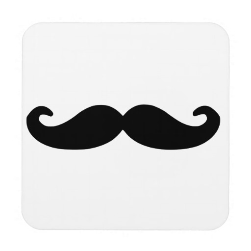 Black Handlebar Moustache/Mustache Drink Coaster | Zazzle