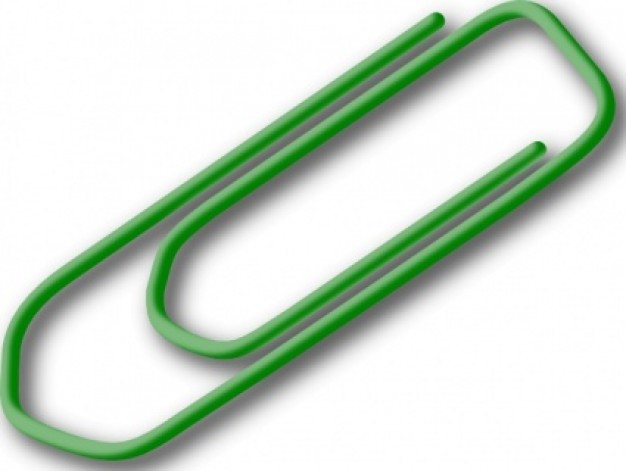 Green Paperclip clip art Vector | Free Download