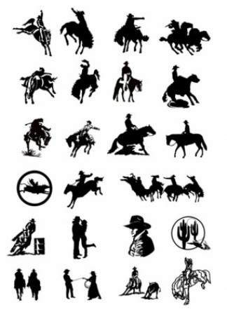 Download Black And White Drawing Clip Art Cowboy Vector Free ...