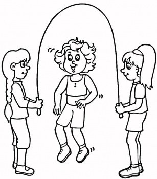 Rope Skipping Colouring Pages
