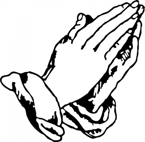 free clipart praying hands black and white - photo #22
