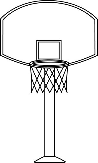 Black and White Basketball Goal Clip Art - Black and White ...