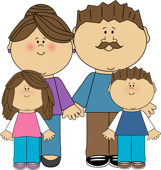 Parents and Children Clip Art Image