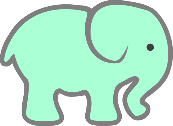 Green Baby Elephant clip art - vector clip art online, royalty ...