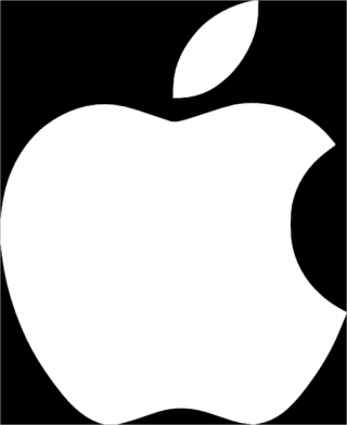 White Apple Logo On Black Background clip art – vector clip art ...