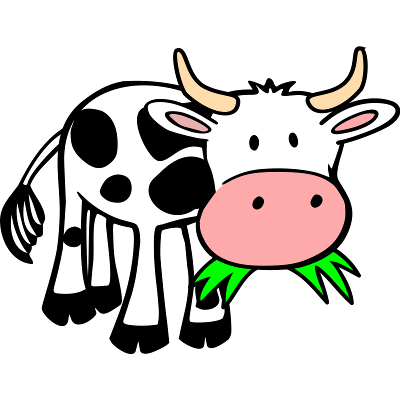 Clipart - Grass-eating cow