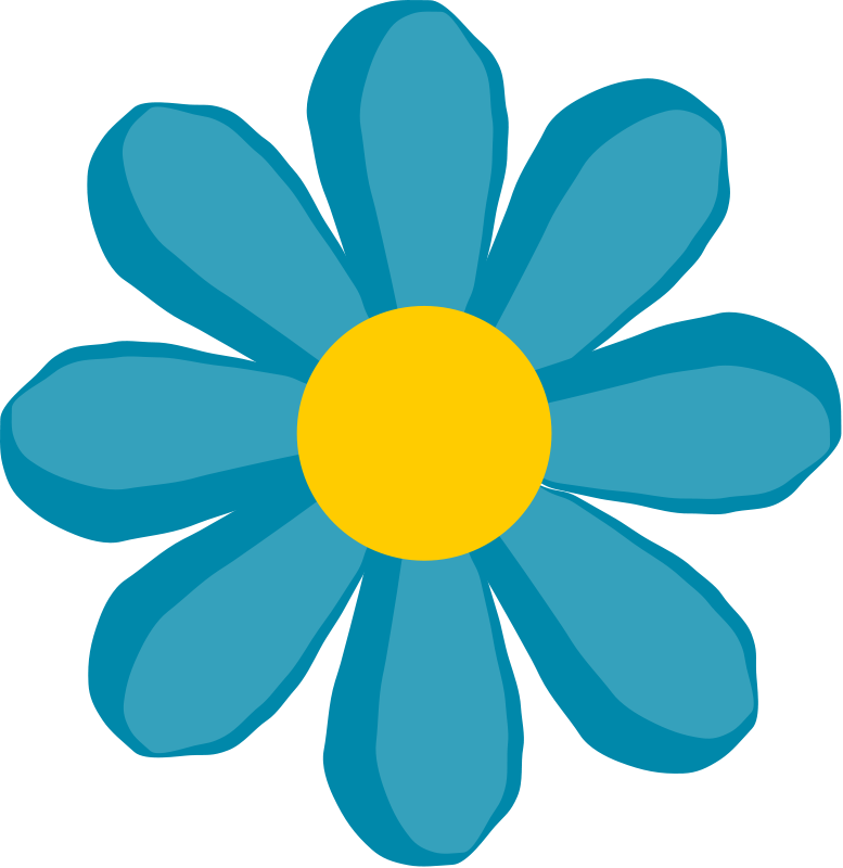 Simple Blue Flower Clip Art Download