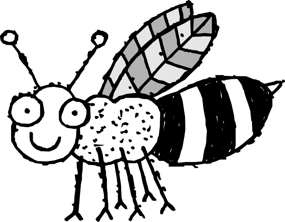 clipartist.net » Clip Art » bee black white line art SVG