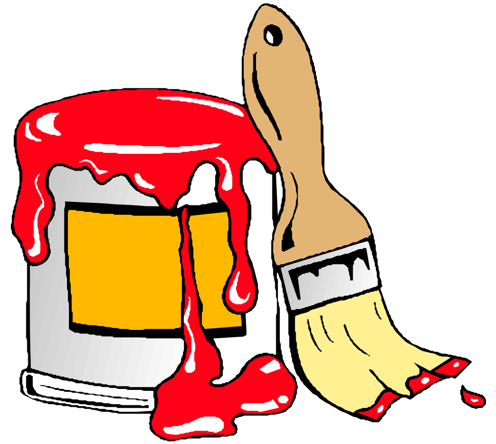 OnlineLabels Clip Art - Paint Can With Brush