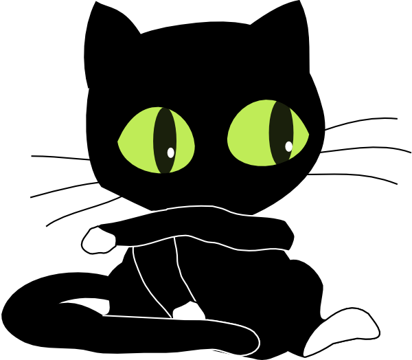 Cute Black Cat Cartoon | lol-