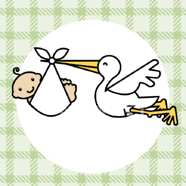 Free Clipart Stork With Baby Girl