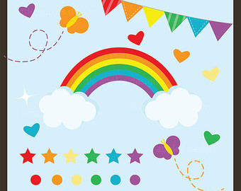 Popular items for rainbow clipart on Etsy