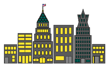 Houses and Buildings Clip Art - Row of Buildings