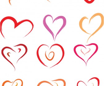 Color drawing hearts vector | Vector Graphics & Vector ...