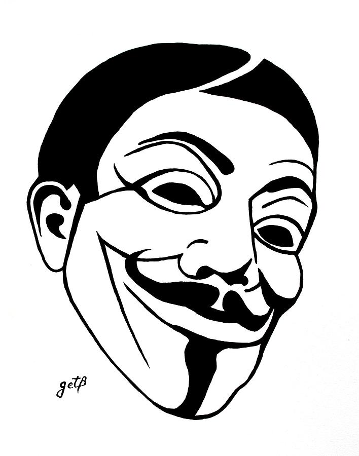 Guy Fawkes Face Original Pop Art Painting by Georgeta Blanaru ...