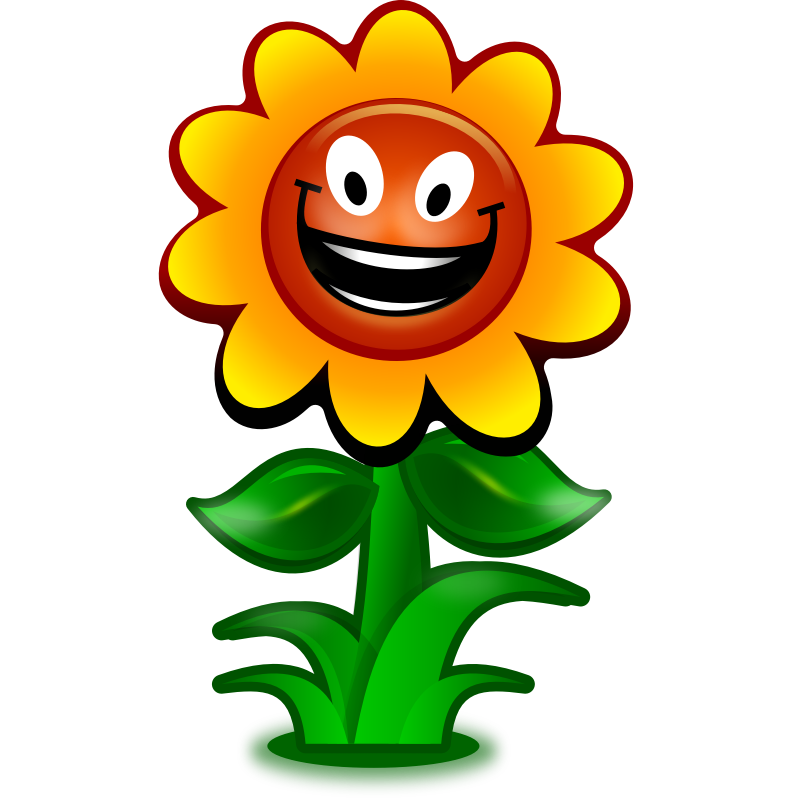 Clipart - Cartoon flower, game character