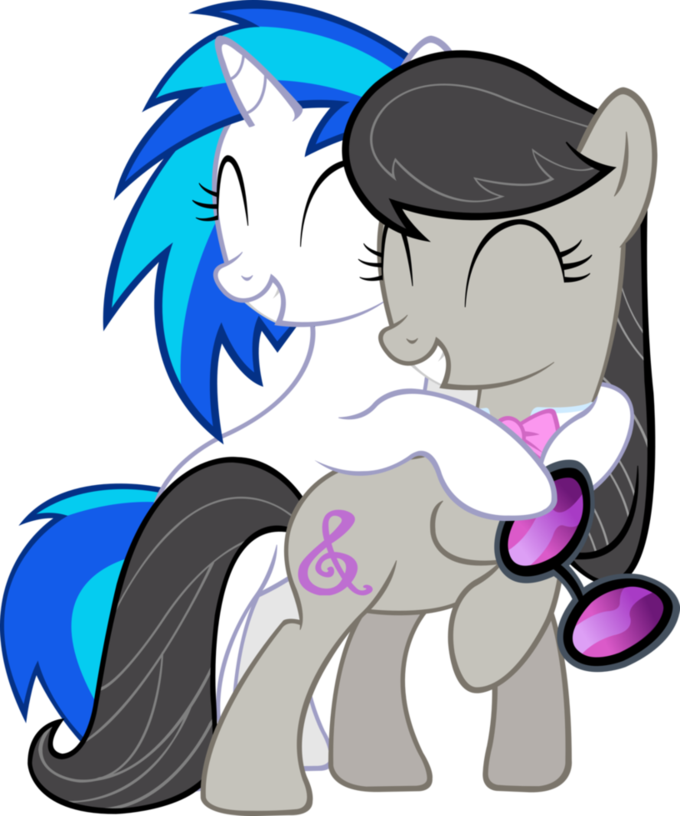 Image - FANMADE DJ Pon-3 and Octavia hugging.png - My Little Pony ...