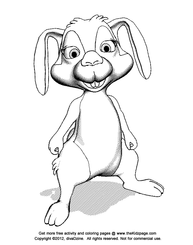 Easter Bunny/Rabbit - Free Coloring Pages for Kids - Printable ...