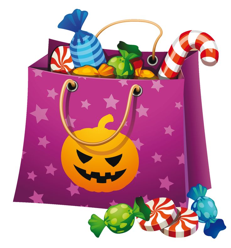 Halloween candy bag clip art | Clip Art Holiday Scrapbook, Cards, Ima…