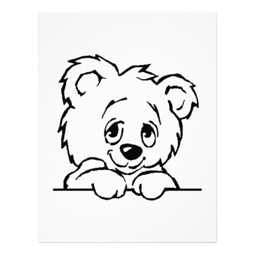 Cartoon Baby Bear Face Letterhead Template | Zazzle