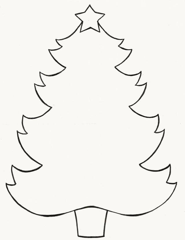 Christmas Tree Outlines - AZ Coloring Pages