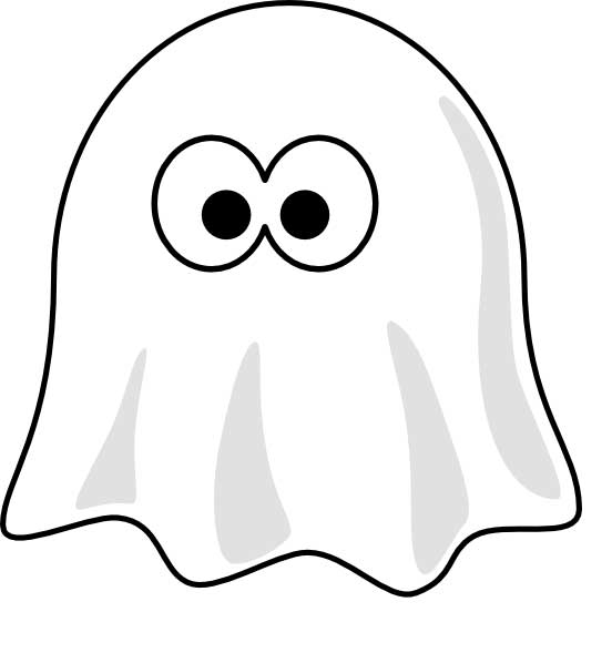 Cartoon Ghost Coloring Page for Kids - Free Printable Picture