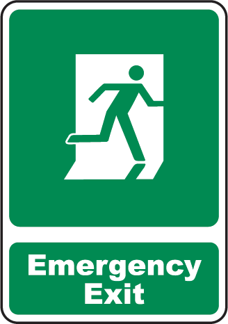 Emergency Exit Symbol Sign by SafetySign.com - D4667