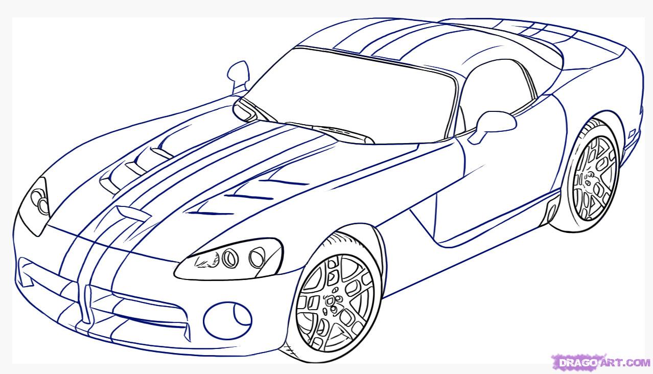 How to Draw a Dodge Viper, Step by Step, Cars, Draw Cars Online ...