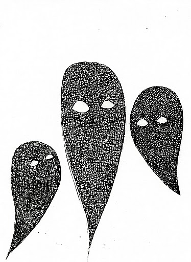 ghosts - pen and ink, xeroxed, in drawings