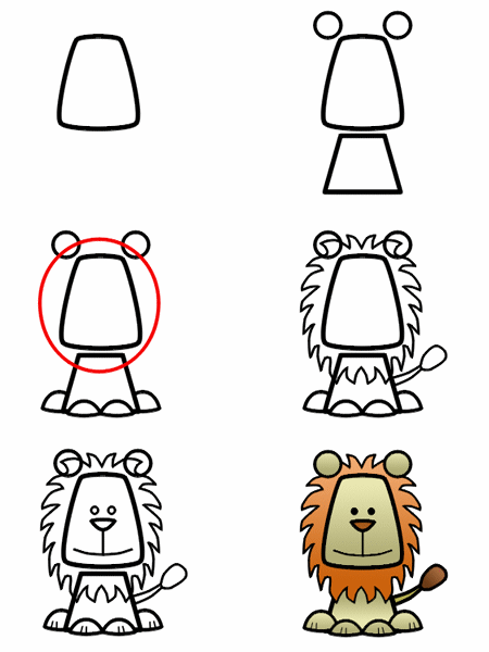 How To Draw A Lion Step By Step - Cliparts.co