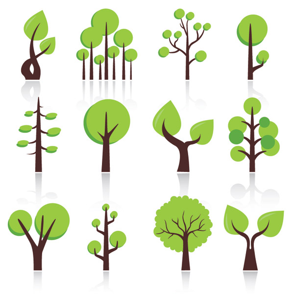 The trees series vector material | Free download Web