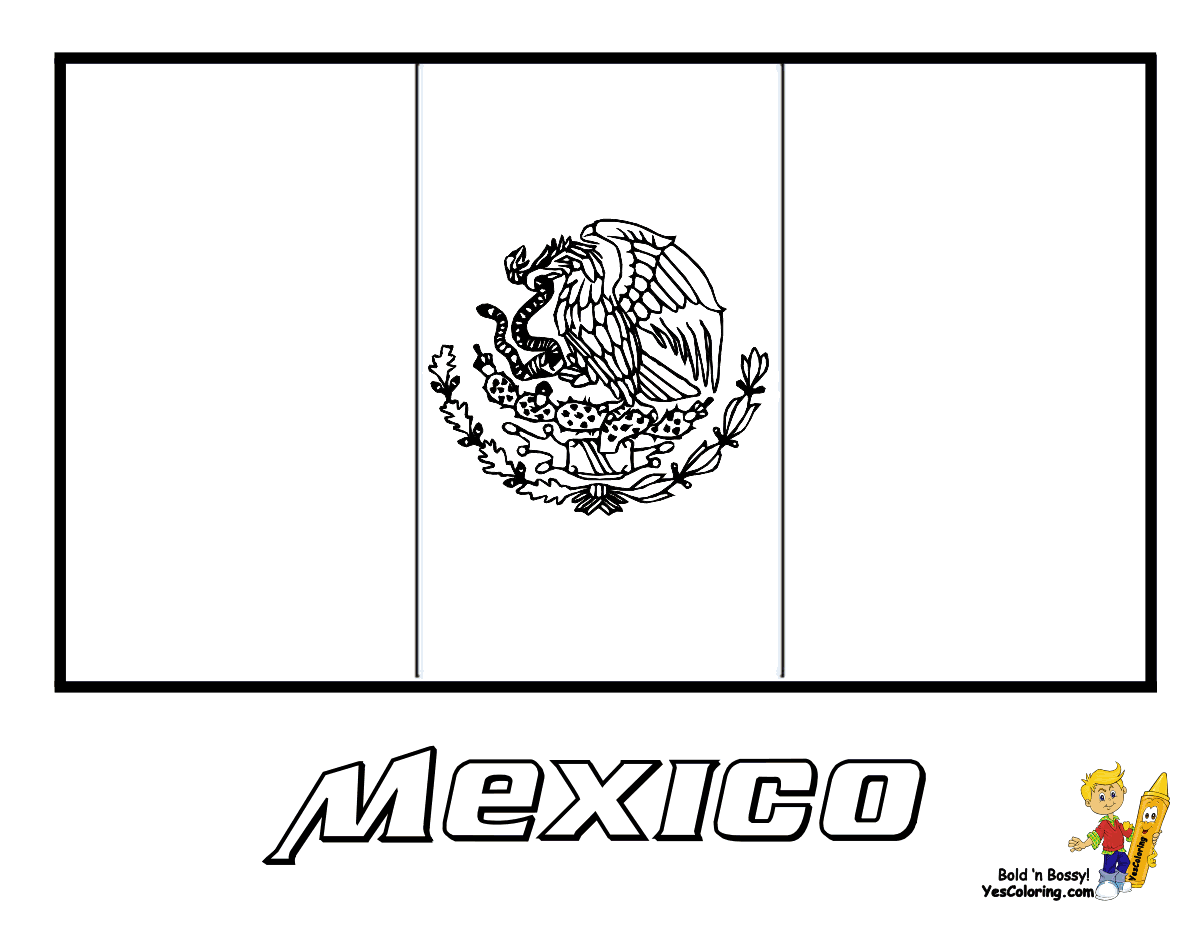 Printable Mexico Flag Coloring Page, world flags coloring pages ...