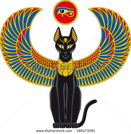 Cleopatra with Cat Clipart