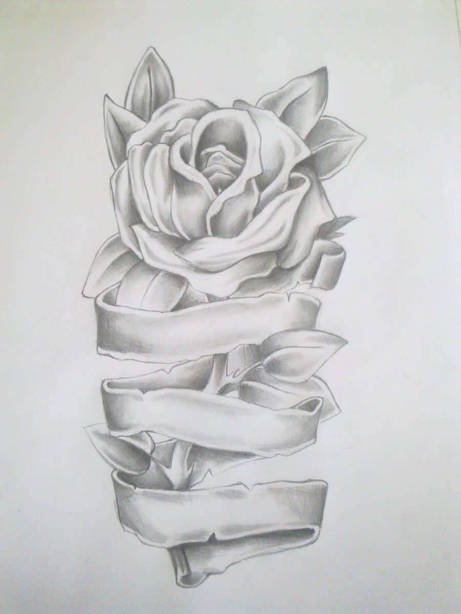 Rose Drawing Tattoo - Gallery