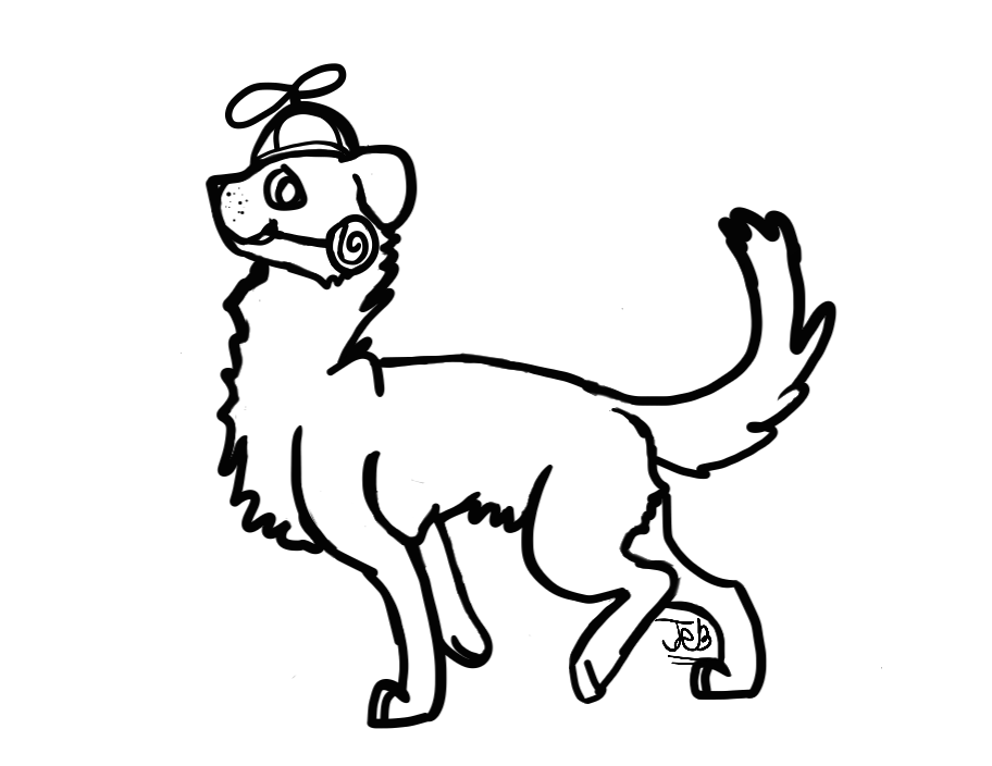 Propeller Beanie Lollipop Dog - Free Line-Art by authorjack on ...