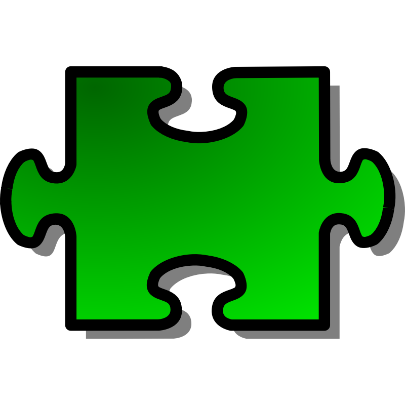Clipart - Green Jigsaw piece 02