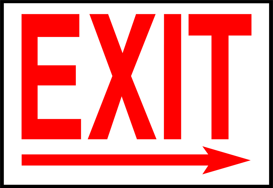 Free Stock Photos | Illustration of an exit sign with a right ...