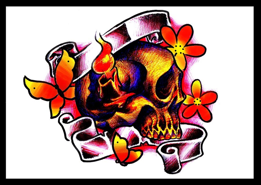 Skull tattoo design by thirteen7s on deviantART