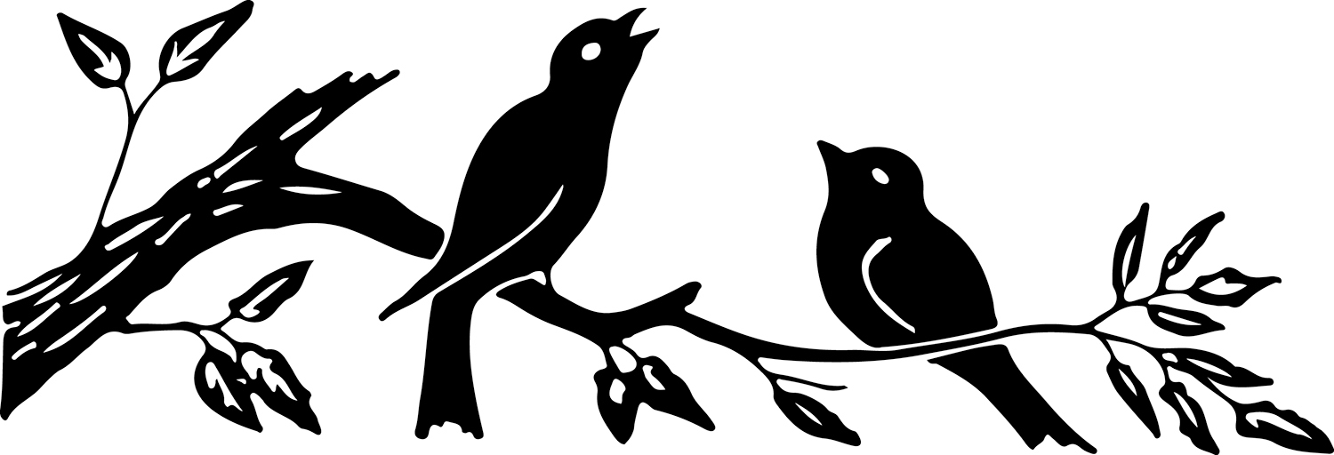 Silhouette Images Birds on Branch - The Graphics Fairy