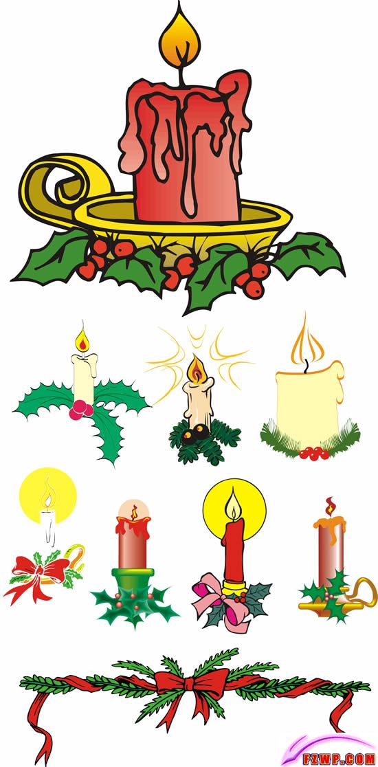 Christmas candle vector files