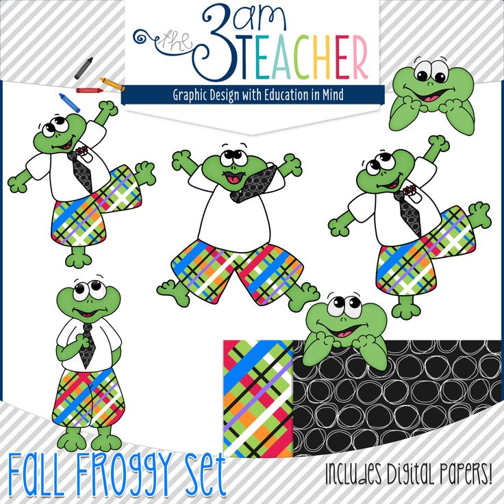 Fall Themed Froggy Clipart Set