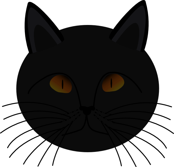 Black Cat Face clip art - vector clip art online, royalty free ...