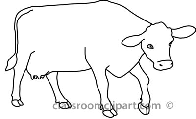 Animals : diary_cow_3A_outine : Classroom Clipart