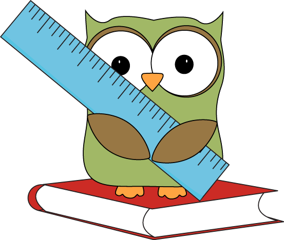 Owl Sitting on a Book with a Ruler Clip Art - Owl Sitting on a ...