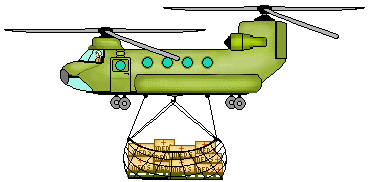Helicopter Clip Art - Military Chinook Lifting a Cargo Net With ...