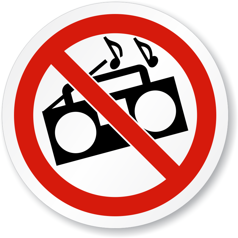 No Loud Music Symbol ISO Prohibition Circular Sign SKU IS 1213 