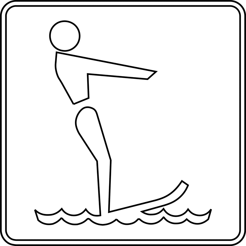 Water Skiing , Outline | ClipArt ETC