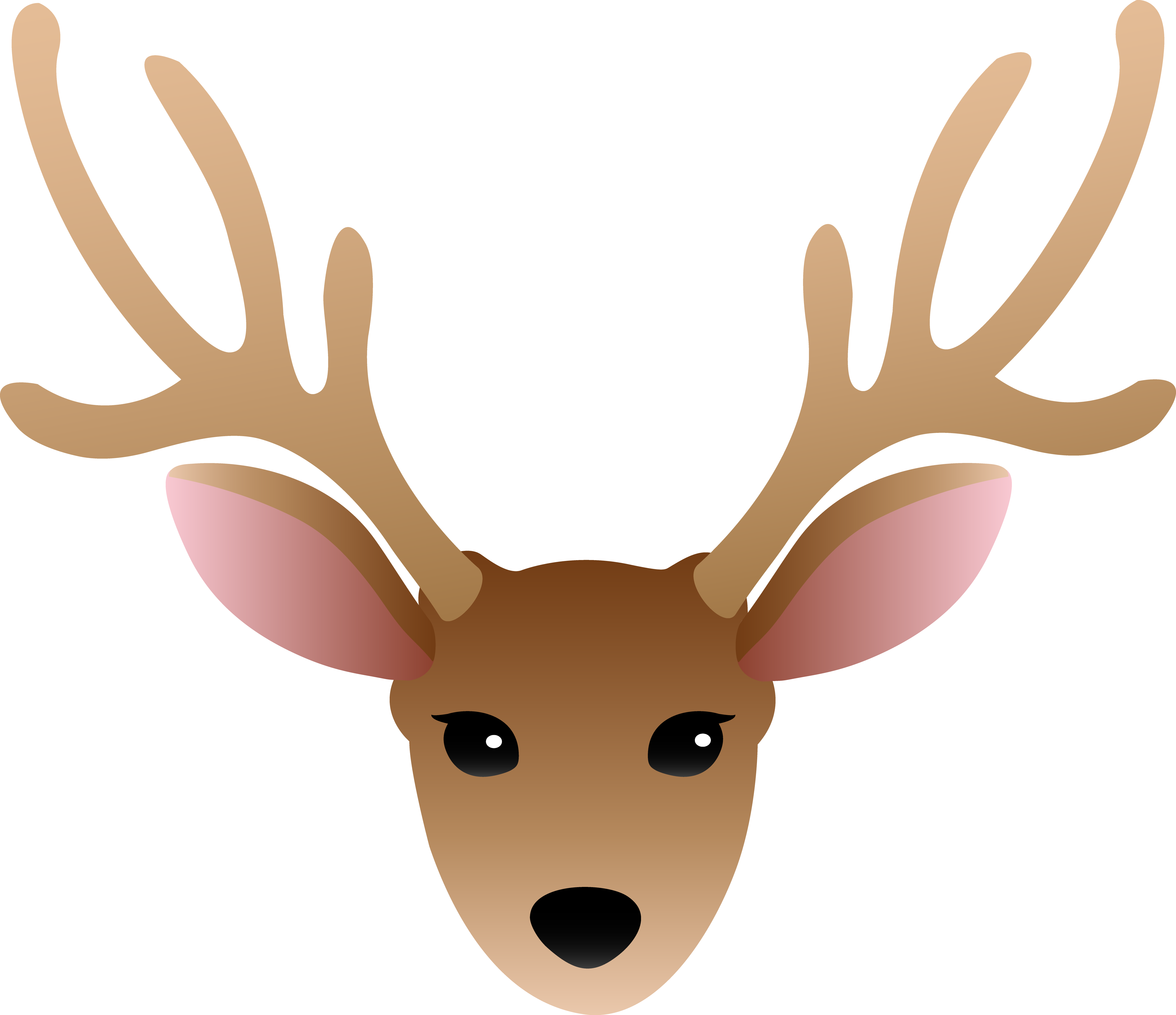 Face of a Male Deer - Free Clip Art