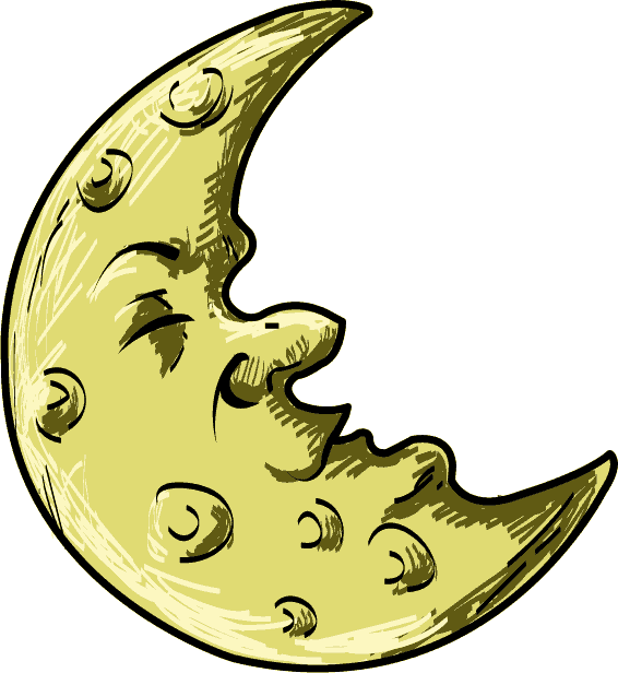 Free Clip-Art: Science   Astronomy   Crescent Cartoon Moon ...