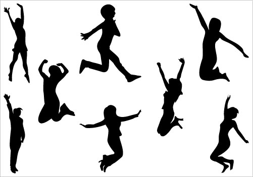 Jumping Women Silhouette Clip Art PackSilhouette Clip Art